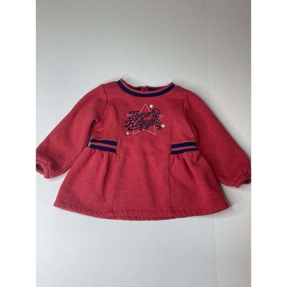 Lot of 2 Tommy Hilfiger Baby Girl 18M Sweatshirt Pullover Sweater Ruffle Logo - Picture 2 of 6